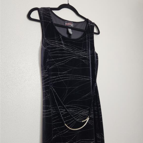 Vintage y2k Velvet Velour Maxi Tank Dress Goth Emo New Years Scarlett 2000 - Picture 2 of 7